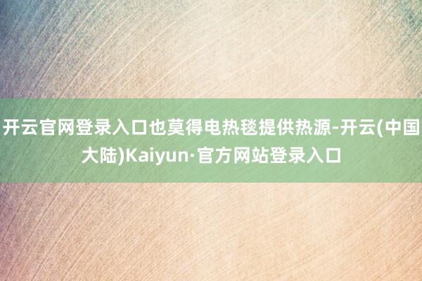 开云官网登录入口也莫得电热毯提供热源-开云(中国大陆)Kaiyun·官方网站登录入口