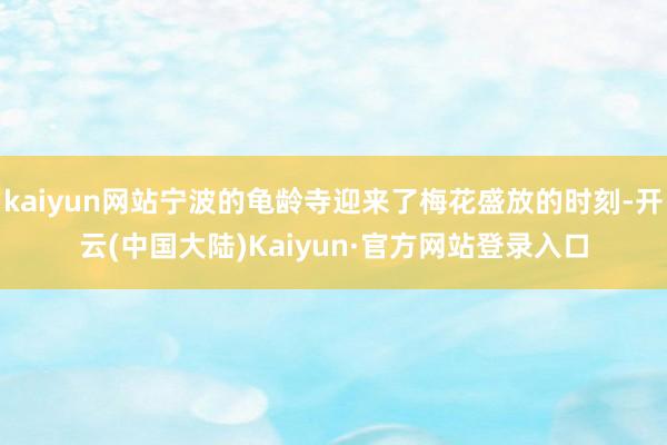 kaiyun网站宁波的龟龄寺迎来了梅花盛放的时刻-开云(中国大陆)Kaiyun·官方网站登录入口