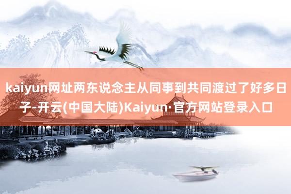 kaiyun网址两东说念主从同事到共同渡过了好多日子-开云(中国大陆)Kaiyun·官方网站登录入口